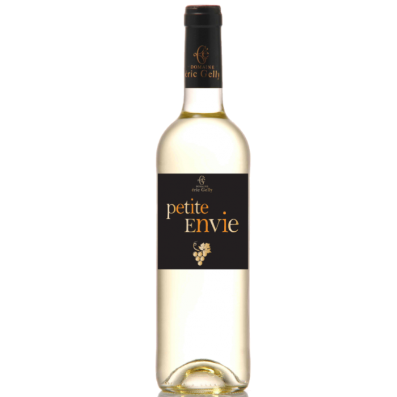 Petite Envie Blanc avec son étiquette, cépage Viognier et Chardonnay