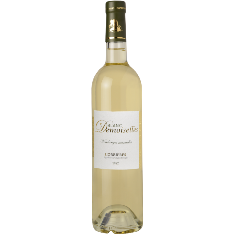 Bouteille de vin Blanc Demoiselles - Corbières - élégance et fraîcheur