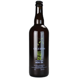 Photo de la bouteille Hoppy Yuzu bière IPA avec ses notes de yuzu et fruits exotiques