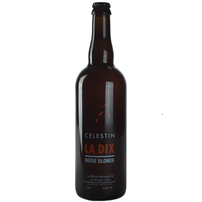 Bouteille de La Dix, bière blonde Pale Ale artisanale avec 10 houblons