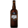 Bouteille de bière Anosteke IPA 75 cl avec une robe dorée et limpide