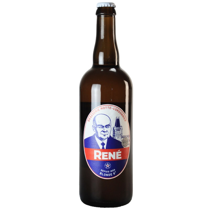 Bière René Blonde 75 cl - Mousse crémeuse et robe dorée