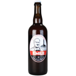 Bière artisanale Emile 75 cl en bouteille dorée avec mousse compacte