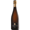 Flacon de Champagne Jacques Copin Brut Tradition avec reflets dorés et bulles fines