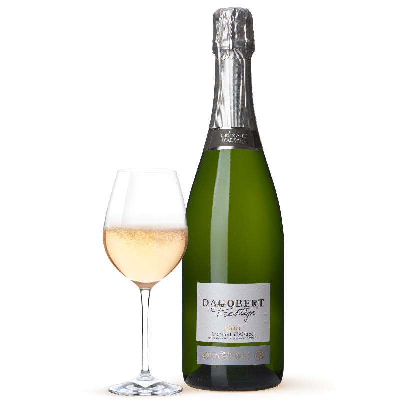 Photo de la bouteille de Crémant d'Alsace Dagobert Prestige Brut avec fines bulles