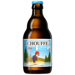 Photo de la bouteille Chouffe Sans Alcool 33 cl avec son étiquette emblématique