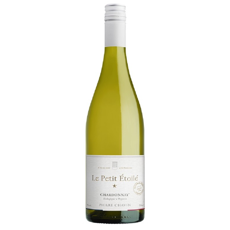 Bouteille Le Petit Etoilé Chardonnay, Vin Blanc Bio sans Alcool, Reflets Jaune Pâle