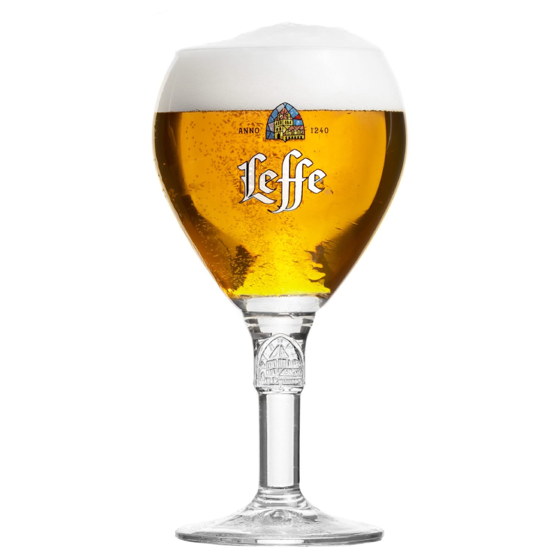 Verre à bière Leffe 25 cl avec logo emblématique et design élégant