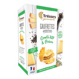 Gaufrettes au Comté et poivre - Snack apéritif artisanal croustillant