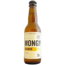 Bouteille de Mongy Blonde 33 cl avec mousse dorée et fine
