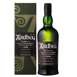 Ardbeg 10 ans Islay Single Malt Whisky – Bouteille et Coffret