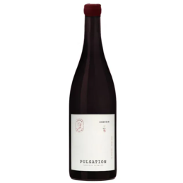 Photo de la bouteille Pulsation Chinon Rouge Bio avec étiquette visible