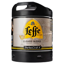 Mini fût Leffe Blonde PerfectDraft, bière belge dorée et savoureuse