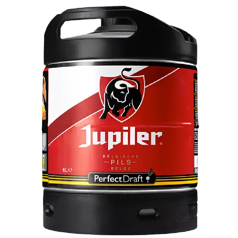 Mini fût Jupiler Perfect Draft, bière blonde belge