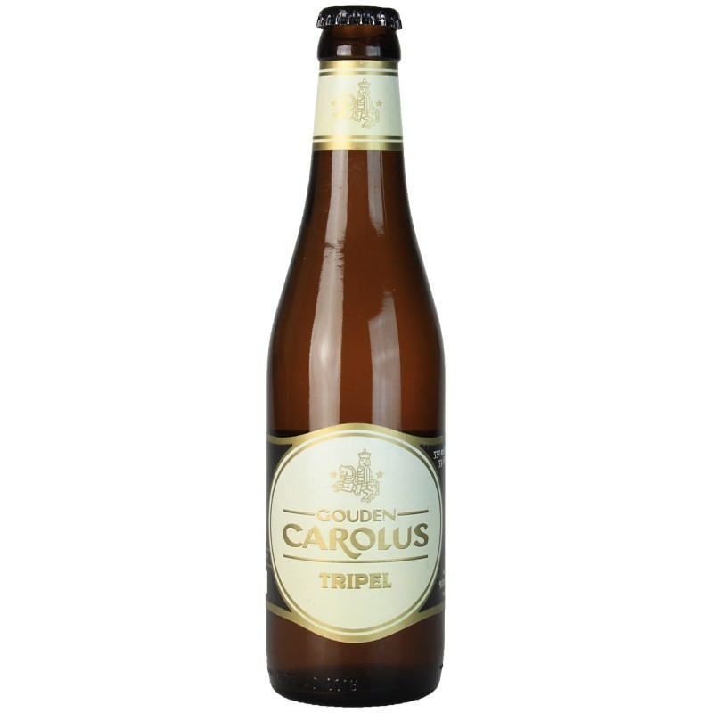 Bouteille de bière Carolus Triple 33 cl sur fond neutre