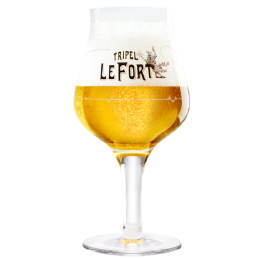 Verre à bière Lefort 33 cl sur fond neutre – Verre tulipe pour dégustation de bière belge