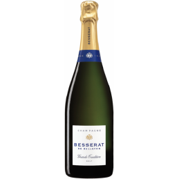 Bouteille de Champagne Besserat de Bellefon Brut Grande Tradition 75cl avec étiquette élégante.