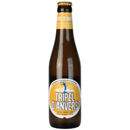 Bouteille de bière Triple d'Anvers 33 cl avec étiquette dorée
