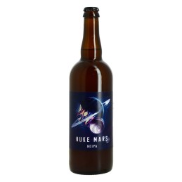 Bouteille de Nuke Mars NEIPA 75 cl, brasserie Chromatique, robe trouble ultra‑hazy