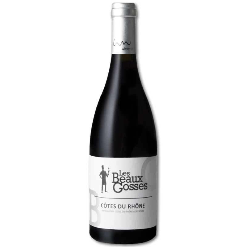 Vin rouge Les Beaux Gosses AOP Côtes du Rhône en bouteille
