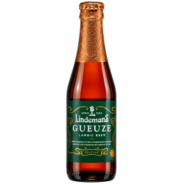 Bouteille de bière Gueuze Lindemans, bière belge de fermentation spontanée de la brasserie Lindemans