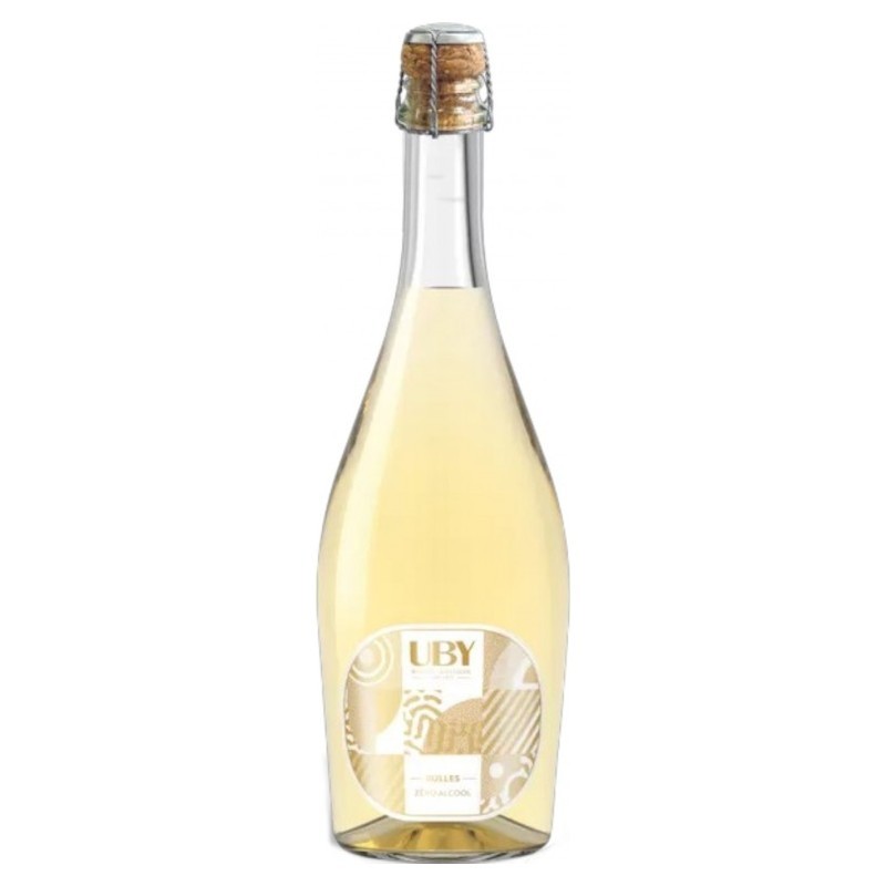 Uby Zéro Alcool Bulles Blanc – Vin Effervescent Sans Alcool 75 cl