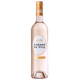 Bouteille de vin rosé Cabane du Pyla avec une robe rose pâle délicate