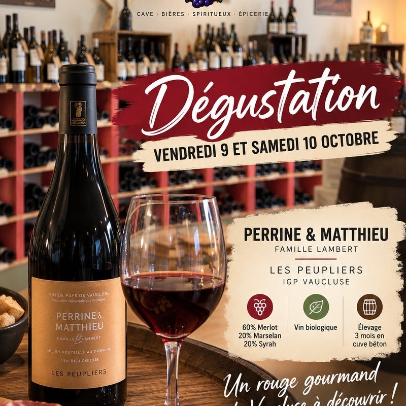 Dégustation gratuite : Perrine & Mathieu – Les Peupliers | 9 et 10 octobre
